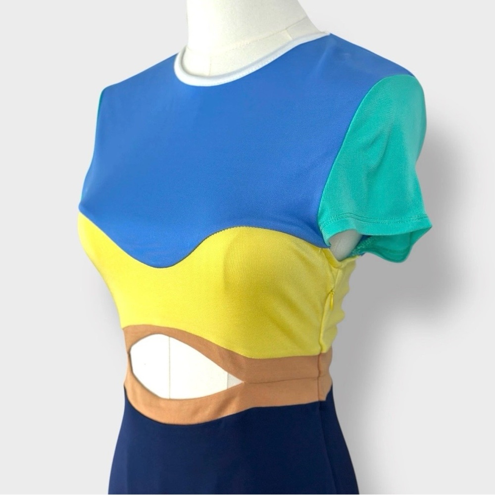 STAUD Piera Colorblock Cutout Dress - Picture 2 of 9